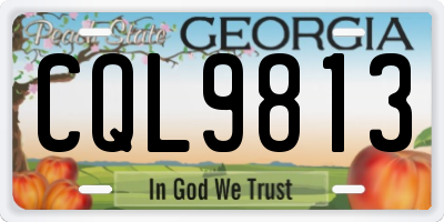 GA license plate CQL9813
