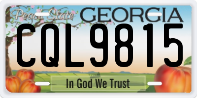 GA license plate CQL9815