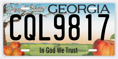 GA license plate CQL9817