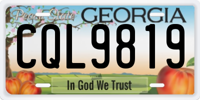 GA license plate CQL9819