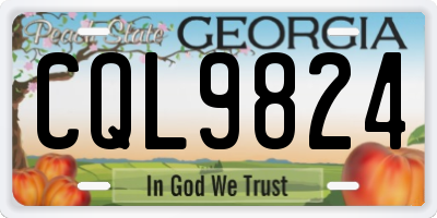 GA license plate CQL9824