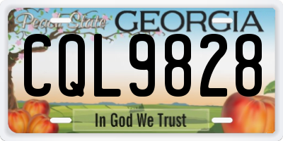 GA license plate CQL9828