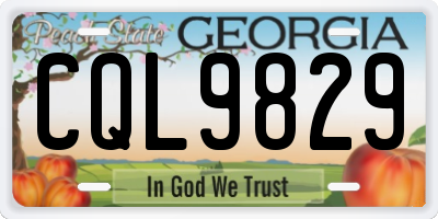 GA license plate CQL9829