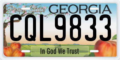 GA license plate CQL9833