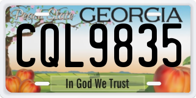 GA license plate CQL9835