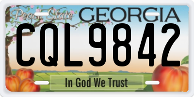 GA license plate CQL9842
