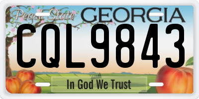 GA license plate CQL9843