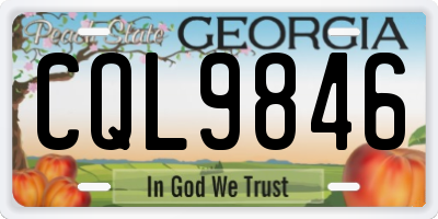 GA license plate CQL9846
