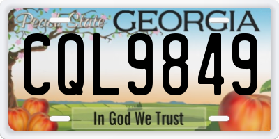 GA license plate CQL9849