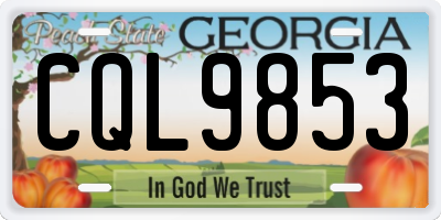GA license plate CQL9853