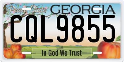 GA license plate CQL9855
