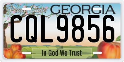 GA license plate CQL9856