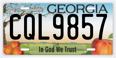 GA license plate CQL9857