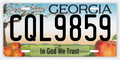 GA license plate CQL9859