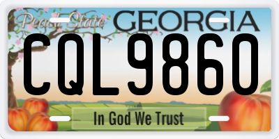 GA license plate CQL9860