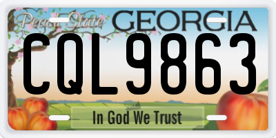 GA license plate CQL9863