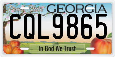GA license plate CQL9865