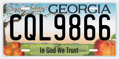 GA license plate CQL9866
