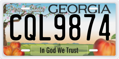 GA license plate CQL9874