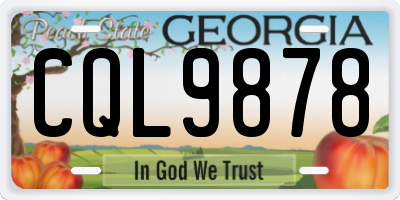 GA license plate CQL9878