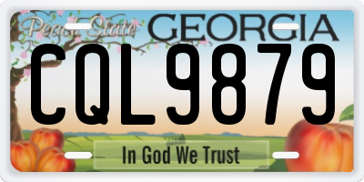 GA license plate CQL9879
