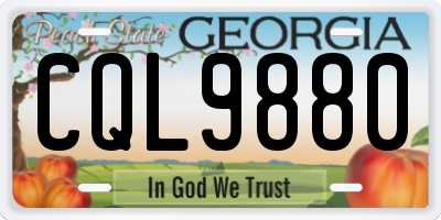 GA license plate CQL9880