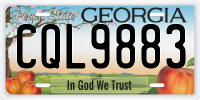 GA license plate CQL9883