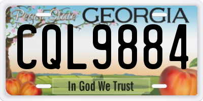 GA license plate CQL9884