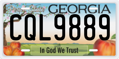 GA license plate CQL9889