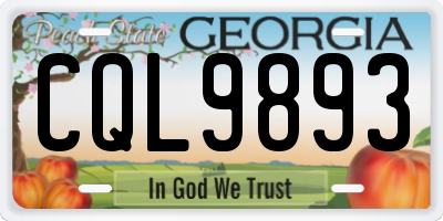 GA license plate CQL9893