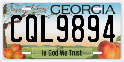 GA license plate CQL9894