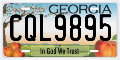 GA license plate CQL9895