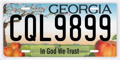 GA license plate CQL9899