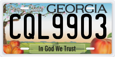GA license plate CQL9903