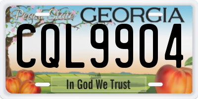 GA license plate CQL9904