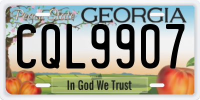 GA license plate CQL9907