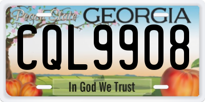 GA license plate CQL9908