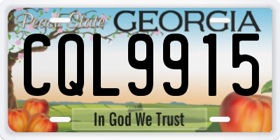 GA license plate CQL9915