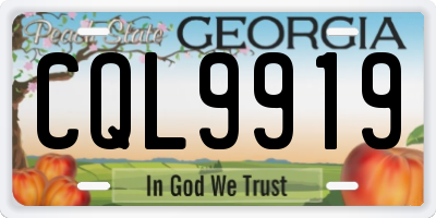 GA license plate CQL9919