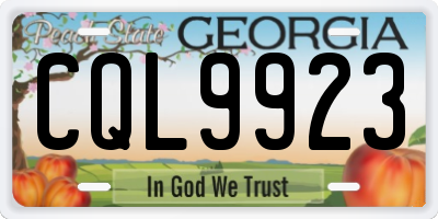 GA license plate CQL9923