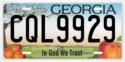 GA license plate CQL9929