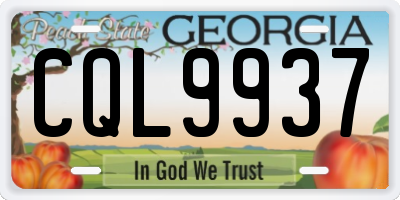 GA license plate CQL9937