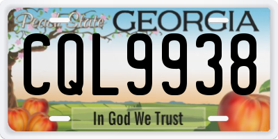 GA license plate CQL9938