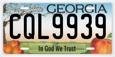 GA license plate CQL9939