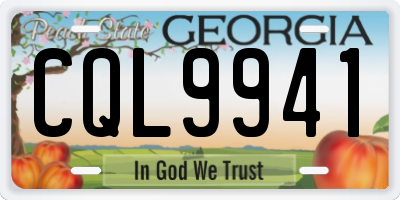 GA license plate CQL9941