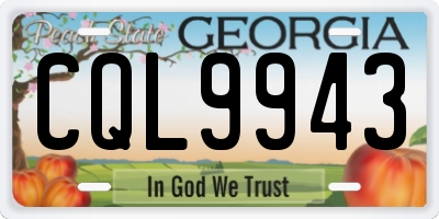 GA license plate CQL9943