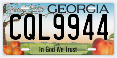 GA license plate CQL9944