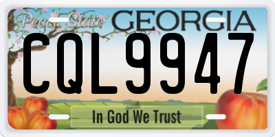 GA license plate CQL9947