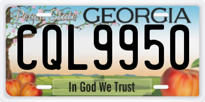 GA license plate CQL9950