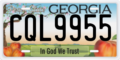 GA license plate CQL9955